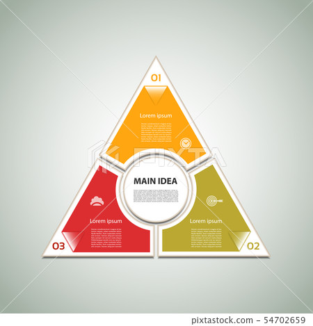 Cyclic diagram with three steps and icons. eps 10 Cyclic diagram with three steps and icons. eps 10 54702659