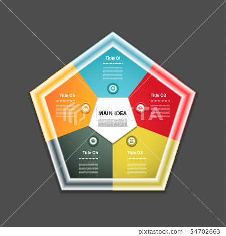 Cyclic diagram with five steps and icons. Cyclic diagram with five steps and icons. 54702663