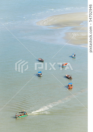 Boat and beach in Sam Roi Yot National Park, 54702946