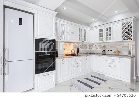 modern white wooden kitchen interior modern white wooden kitchen interior 54703520