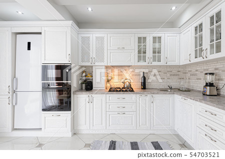 modern white wooden kitchen interior modern white wooden kitchen interior 54703521