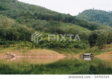 Landscape view of Bang Lang Reservoir with house 54703545