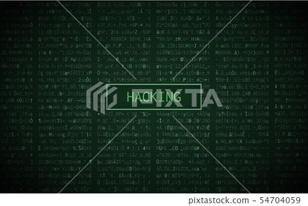 hacked with green color of binary code background - Stock Illustration ...