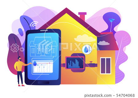Water contamination detection system concept vector illustration 54704068