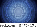 abstract technology circles on blue color 54704171