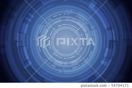 abstract technology circles on blue color 54704171