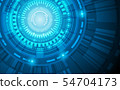 abstract technology circles on blue color 54704173