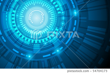 abstract technology circles on blue color 54704173