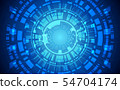 abstract technology circles on blue color 54704174