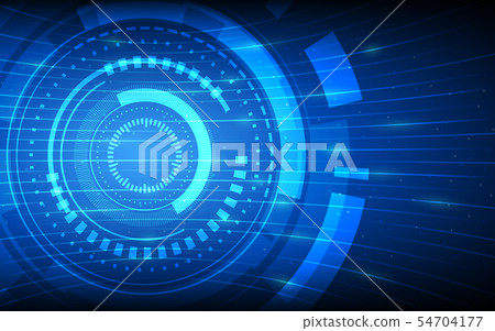abstract technology circles and glowing line on da 54704177