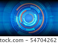 technology circles and grid line on blue color 54704262