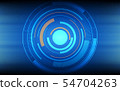 technology circles and grid line on blue color 54704263