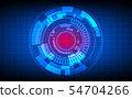 technology circles and grid line on blue color 54704266