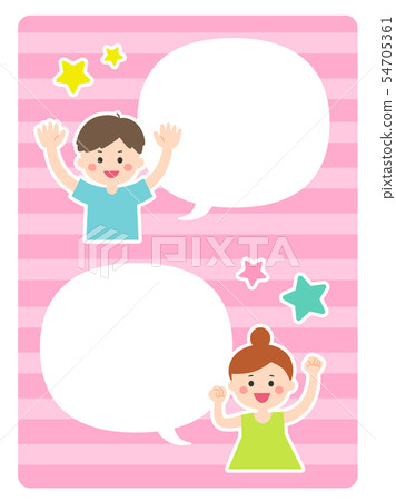 Boy girl speech bubble boy girl speaking 54705361