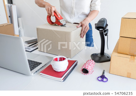 Small business owner delivery service and working 54706235