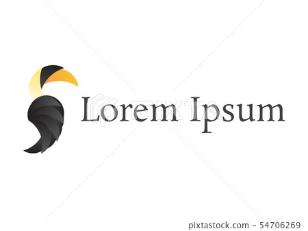 toucan bird curve abstract logo design template 54706269