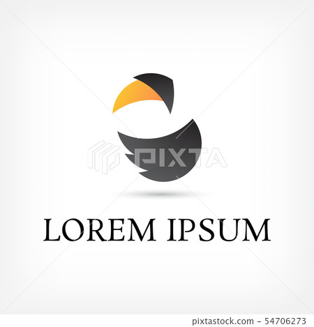 toucan bird curve abstract logo design template 54706273