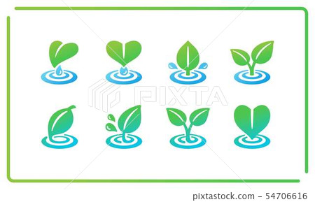 leaf and ripple icon set leaf and ripple icon set 54706616