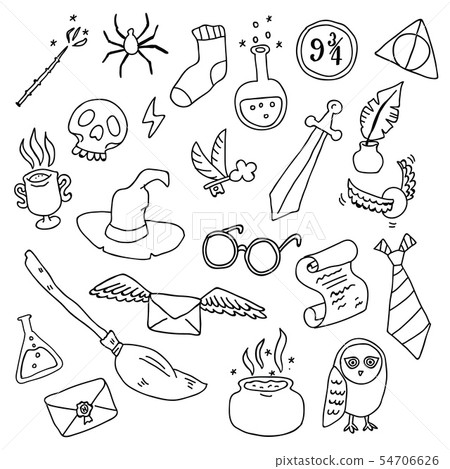 witches at school of magic doodles 54706626