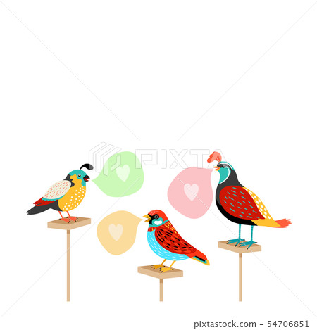 Song birds with speech bubbles 54706851