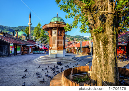 Sebilj fountain in Old Town of Sarajevo, Bosnia Sebilj fountain in Old Town of Sarajevo, Bosnia 54706876