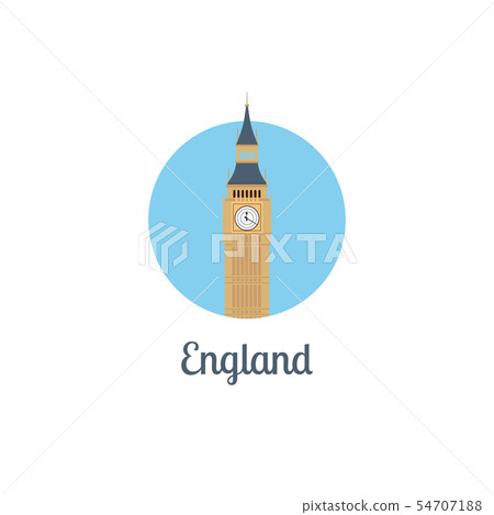 England landmark isolated round icon England landmark isolated round icon 54707188