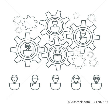 User profile line icons User profile line icons 54707364
