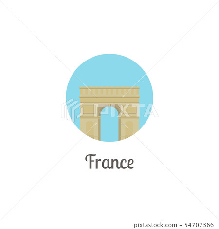 France arch landmark isolated round icon France arch landmark isolated round icon 54707366