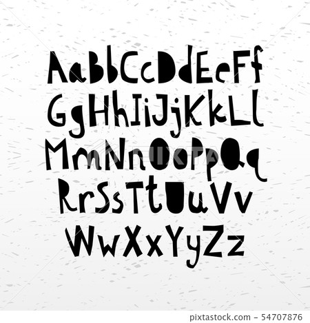 Hand cut calligraphy lettering alphabet. Hand cut calligraphy lettering alphabet. 54707876