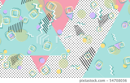 Memphis pattern. Geometric shapes. Hipster style Memphis pattern. Geometric shapes. Hipster style 54708036