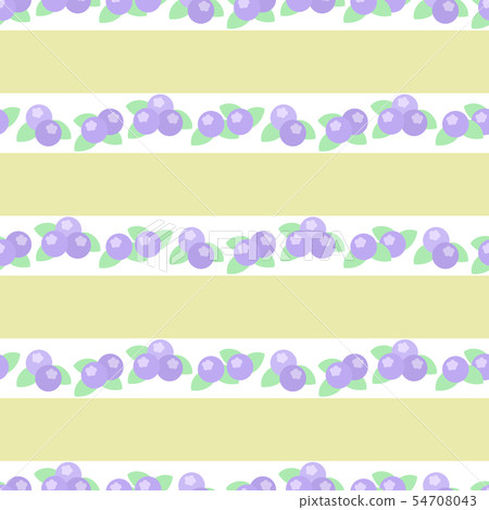 Seamless pattern of blueberries Horizontal line Yellow border 54708043