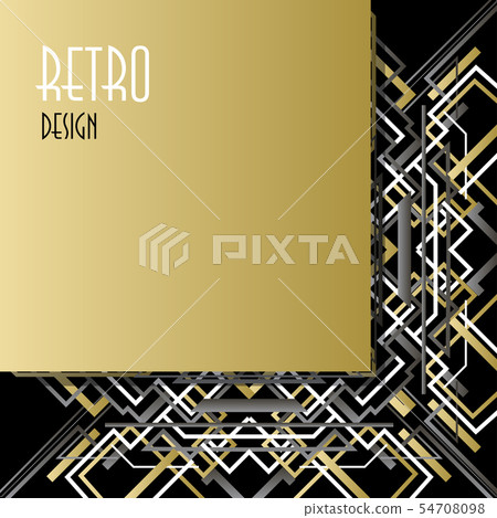 Background with golden silver black art deco 54708098