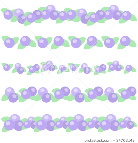 Blueberry line material set - Stock Illustration [54708142] - PIXTA