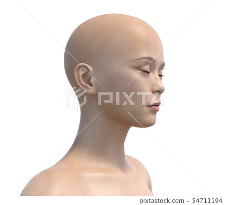 女性身體部位系列頭部眼睛緊貼perming3DCG插圖素材 54711194