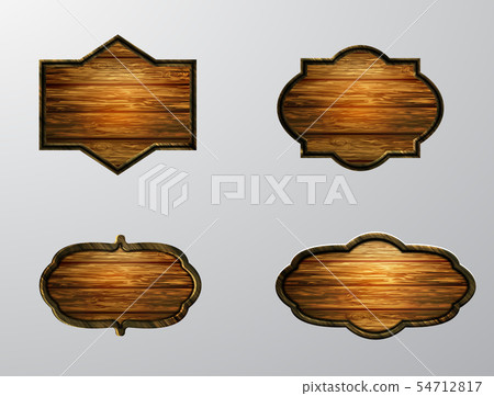 Vector realistic illustration of wooden signboard Vector realistic illustration of wooden signboard 54712817