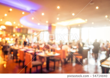 Abstract blur coffee shop cafe and restaurant buffet interior 54714840