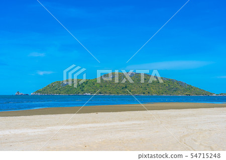 Beautiful outdoor tropical nature landscape of sea ocean and beach in pranburi 54715248