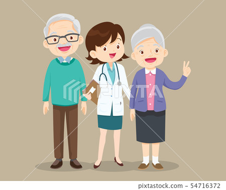 woman doctor and older patient happy woman doctor and older patient happy 54716372