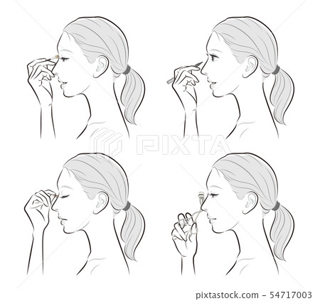 Illustration of a woman doing makeup Illustration of a woman doing makeup 54717003