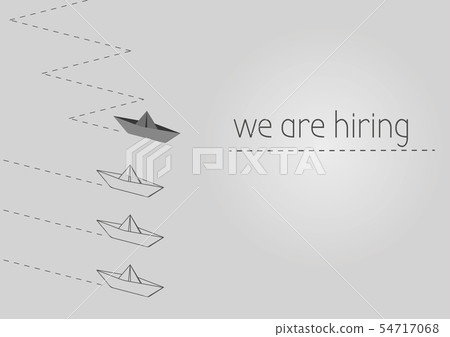 we are hiring with a folded paper boat we are hiring with a folded paper boat 54717068