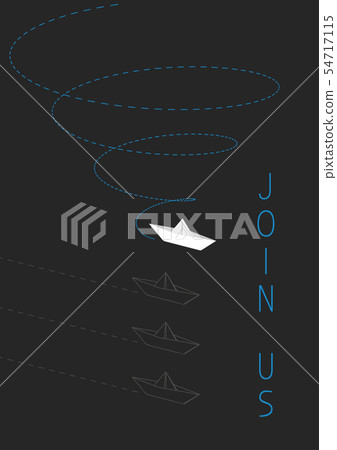 join us with a folded paper boat. 54717115