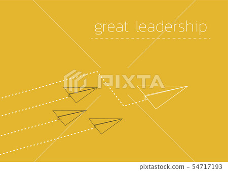 great leadership with a folded paper boat 54717193