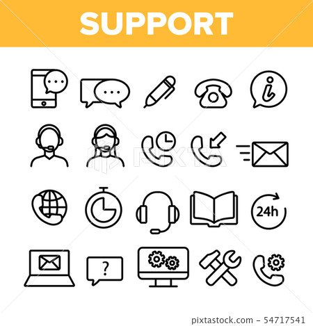 Client Support Vector Thin Line Icons Set 54717541