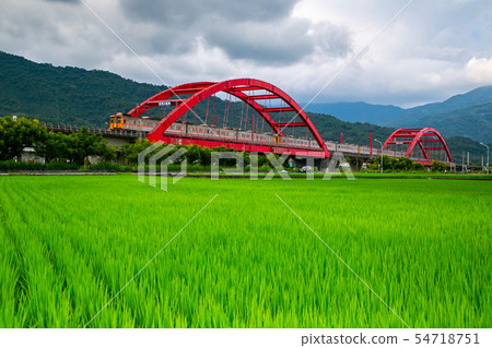 台灣花蓮玉里火車風光Asia Taiwan Hualien scenery 54718751