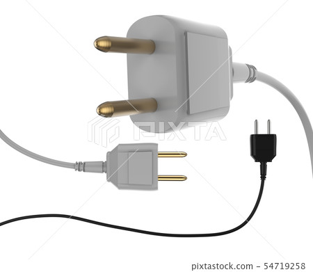 Set of electric plugs isolated 54719258