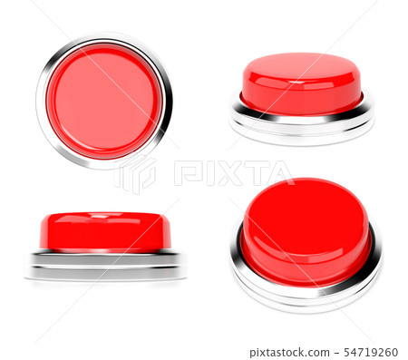 3D red push button