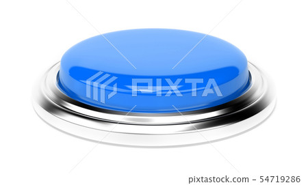 Blue push button. 3d rendering illustration isolated Blue push button. 3d rendering illustration isolated 54719286
