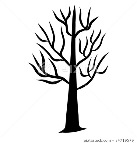 Tree silhouette isolated illustration on white Tree silhouette isolated illustration on white 54719579