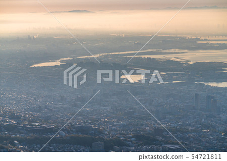 "Hyogo Prefecture" Looking from Kobe-Early morning Osaka "Hyogo Prefecture" Looking from Kobe-Early morning Osaka 54721811