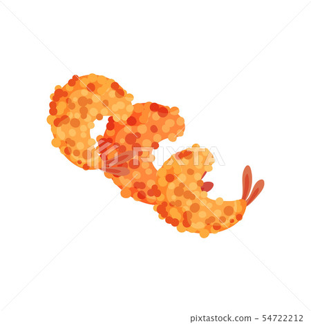 Shrimps in batter. Vector illustration on white background. 54722212